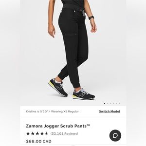 FIGS Zamora Jogger Scrubs Black regular length size large